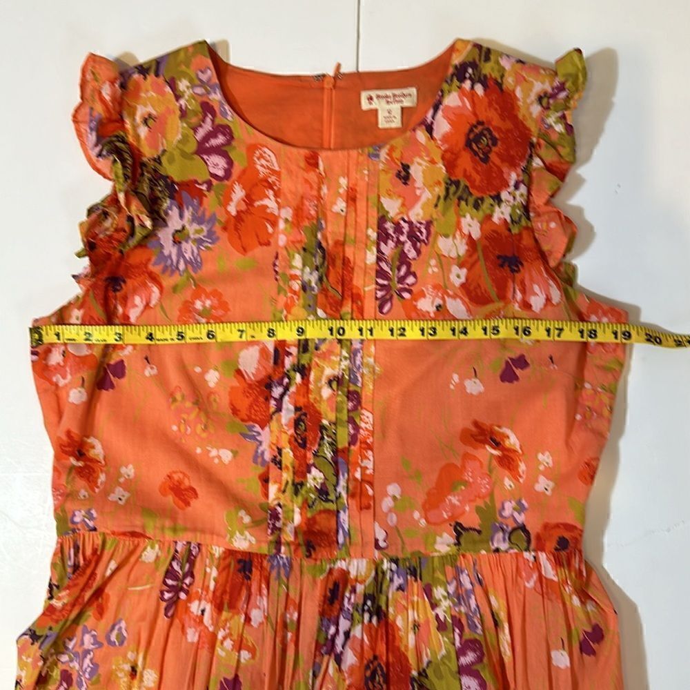 Brooks brothers red fleece cotton floral maxi dress in salmon color size 12 - Picture 10 of 11